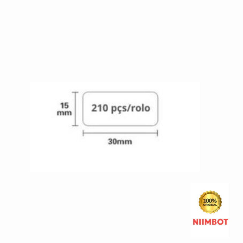 1 Rolo Papel Etiqueta 30x15mm Niimbot D110 D101 D11 (210pçs)