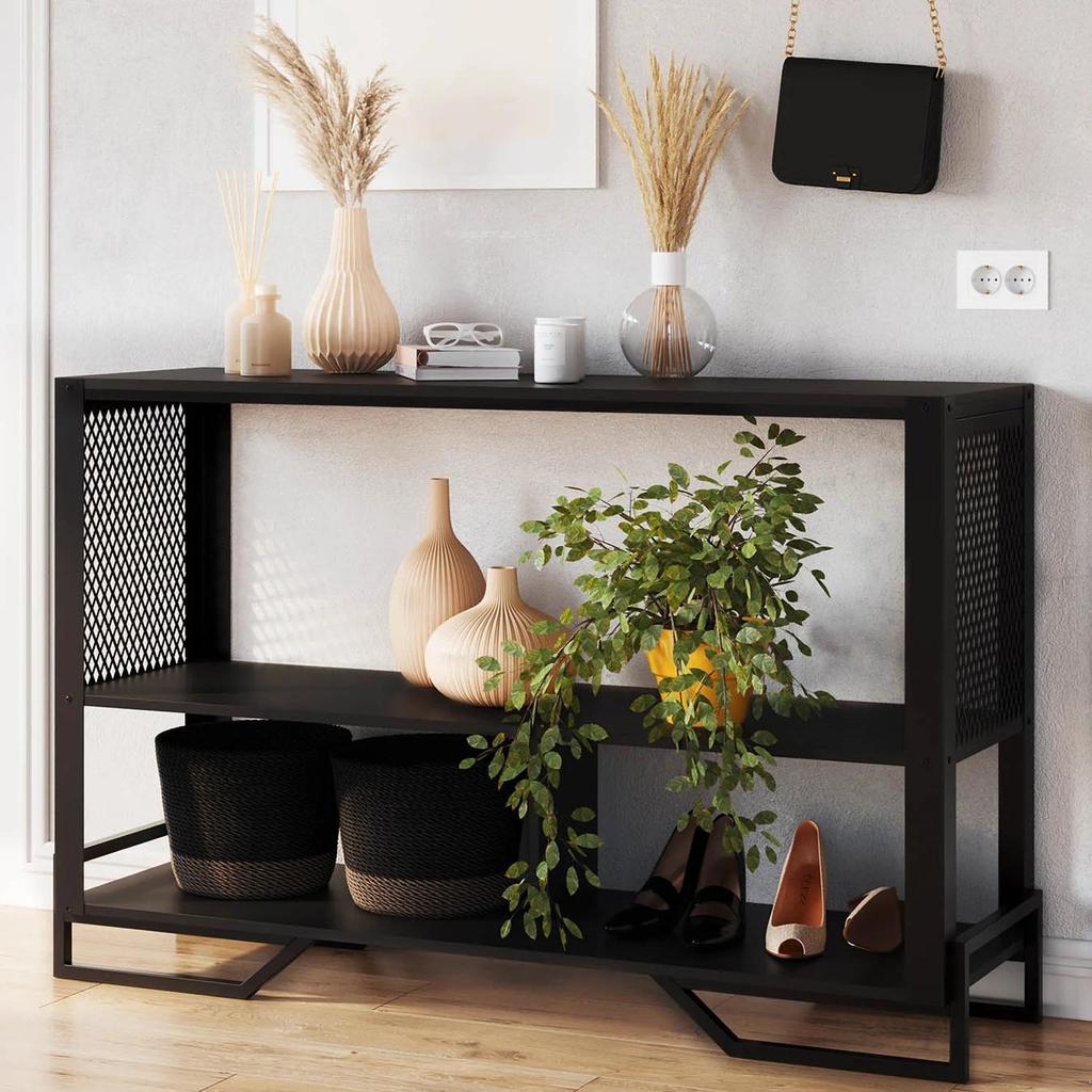 Aparador Industrial Sala de Estar 134cm Telado Rebu Preto Z54 - Mpozenato em Oferta na Shopee