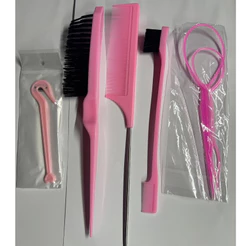 6pcs Conjunto Ferramentas Trança Francesa Loop Elástico Para Remoção Faixas Cabelo Styling Do Cortador Pente