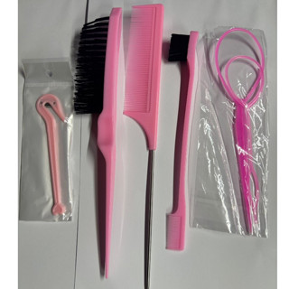 6pcs Conjunto Ferramentas Trança Francesa Loop Elástico Para Remoção Faixas Cabelo Styling Do Cortador Pente em Oferta na Shopee