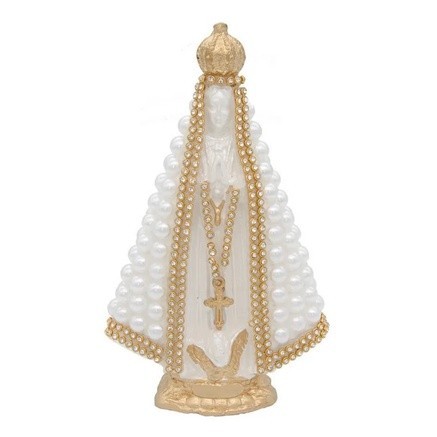 Imagem Nossa Senhora Aparecida Branca Perola Perola 15 Cm