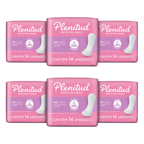 Kit 6 - Protetor Longo Plenitud Femme para Escapes de Urina em Oferta na Shopee