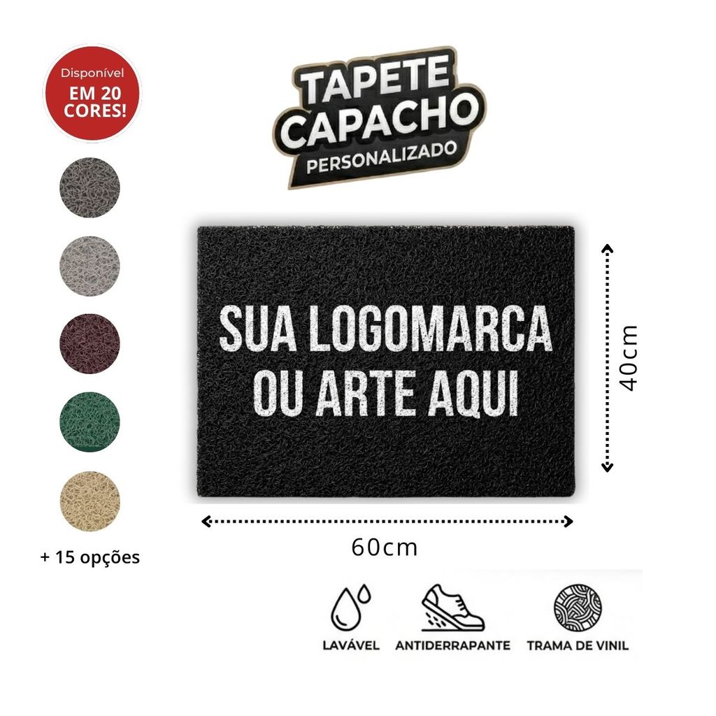 Tapete Capacho Personalizado 60x40 Empresa Comércio Loja