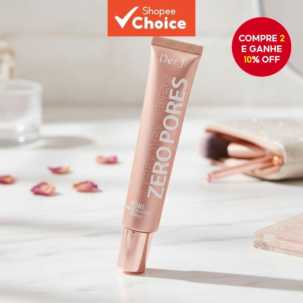  Der.J Zero Pore Blurring Primer, Creme de Base de Maquiagem, Corretivo Hidratante Natural Clareador, BB Cream para