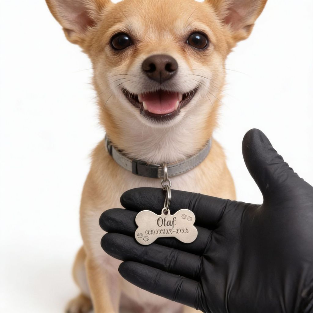 Plaquinha de Idenficação PET Personalizado Cão Cachorro Nome Telefone