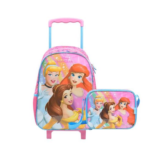 Kit Mochila de Rodinha e Lancheira Térmica Infantil Feminina Princesas Rosa em Oferta na Shopee