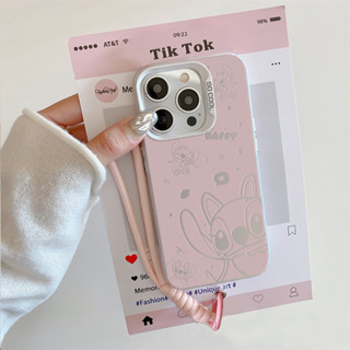 Capa Capinha Para iPhone 17 PRO MAX 16 11 12 13 14 15 pro xs XR 7+ 8+ com estampa de personagem Stitch rosa Y05897 em Oferta na Shopee