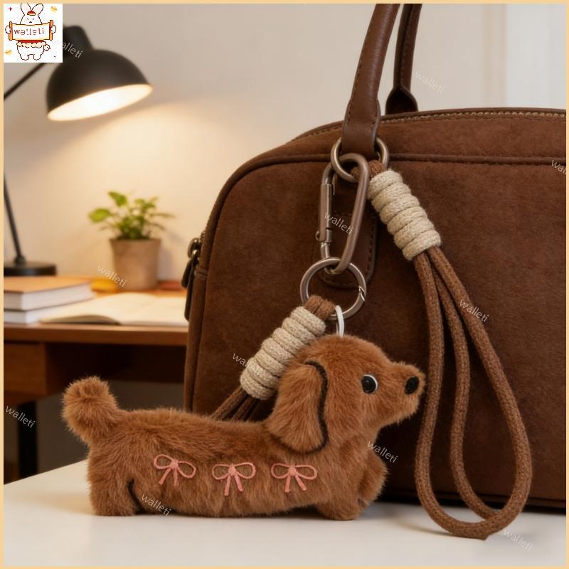 Adorável Dachshund Chaveiro Pelúcia Para Aprimoramento Bolsa Macia Pingente Melhora Sua Decorações Elegante