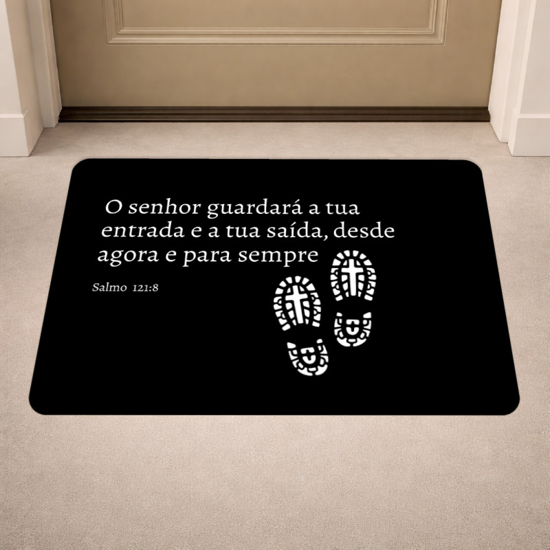 Imagem Tapete de Porta Antiderrapante Biblico, Oração, Cristão, Evangélico 40x60cm