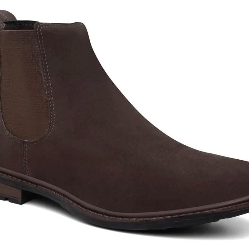 Botina Bota Masculina Chelsea Couro Camurça Estiloso Super Confortável Rodeio Country Lançamento Elastico Envio Já