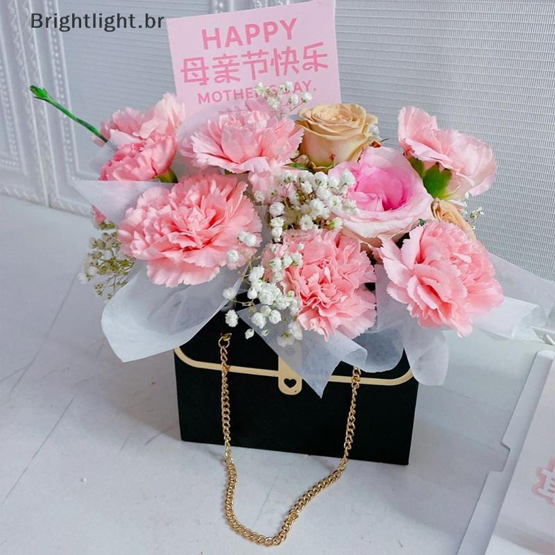[brightlight.br] Caixa De Flores Do Dia Dos Namorados Com Alça Bolsa De Presente Retangular Moderna Cesta Portátil [BR]