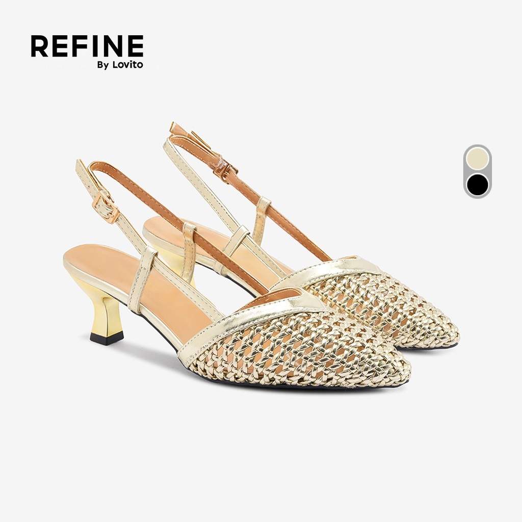 (Refine by Lovito) Sapatos Altos Femininos Elegantes em Malha LR31E061 em Oferta na Shopee