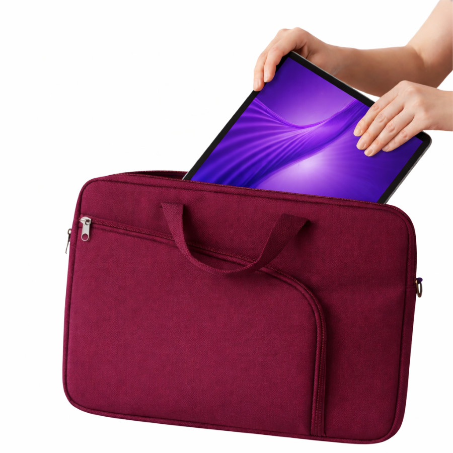 Bolsa p/ Transporte Luva Neoprene com Bolso p/ Tablet Lenovo Idea Tab 11 - Vinho