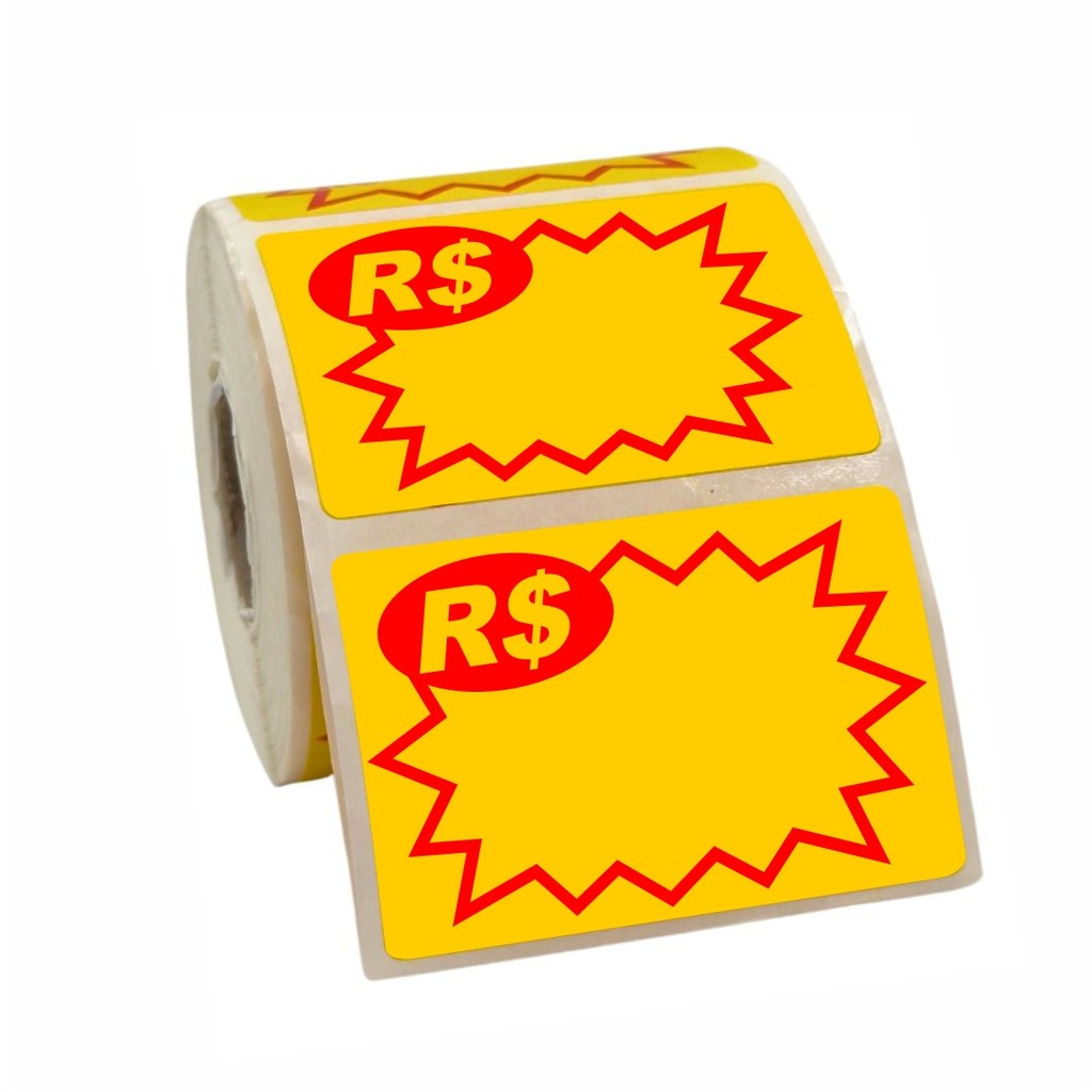 510 UND de Etiquetas Adesivas Splash - Amarelo