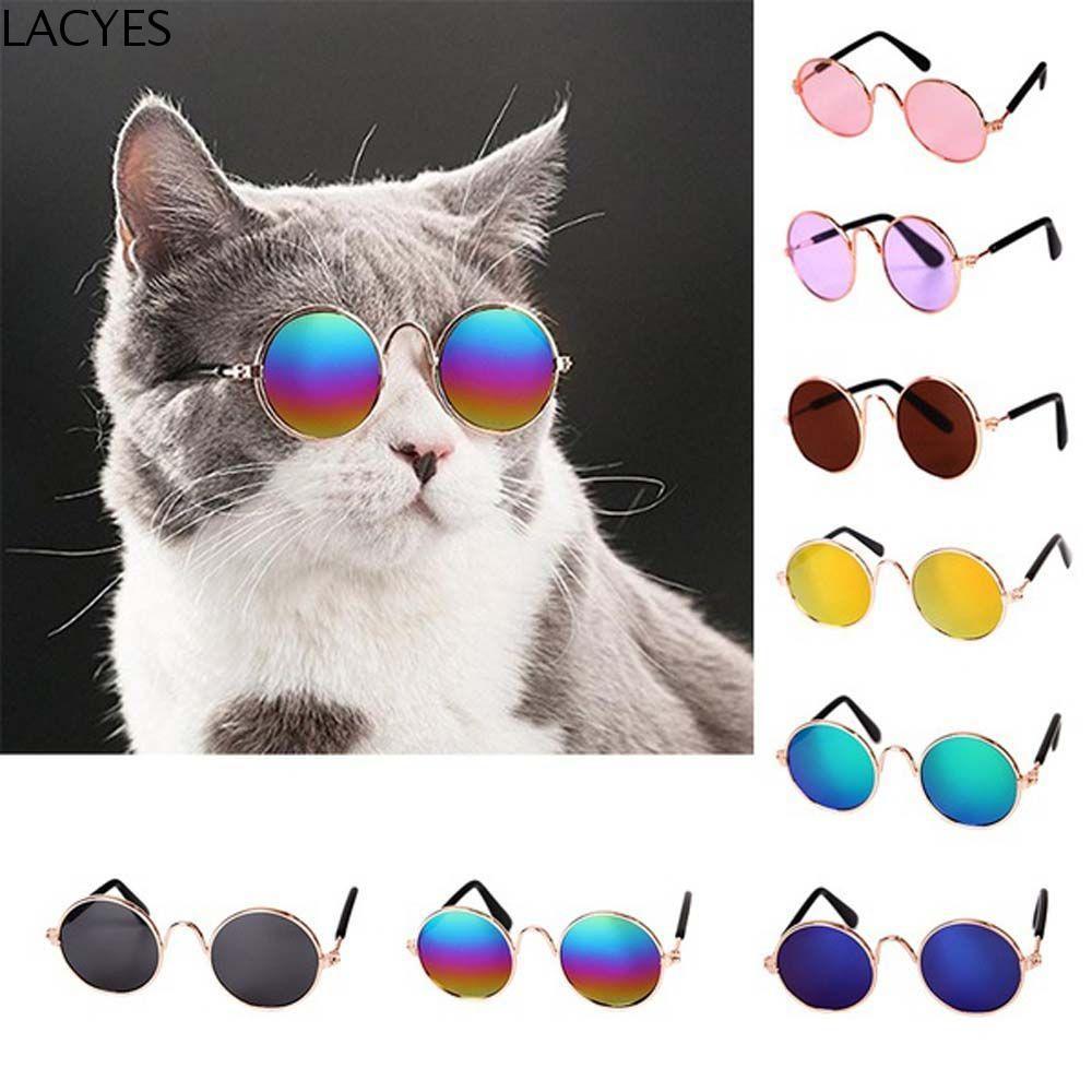 LACYES Óculos De Sol Redondos Vintage Acessórios Para Gatos Decoração Reflexão Adorável