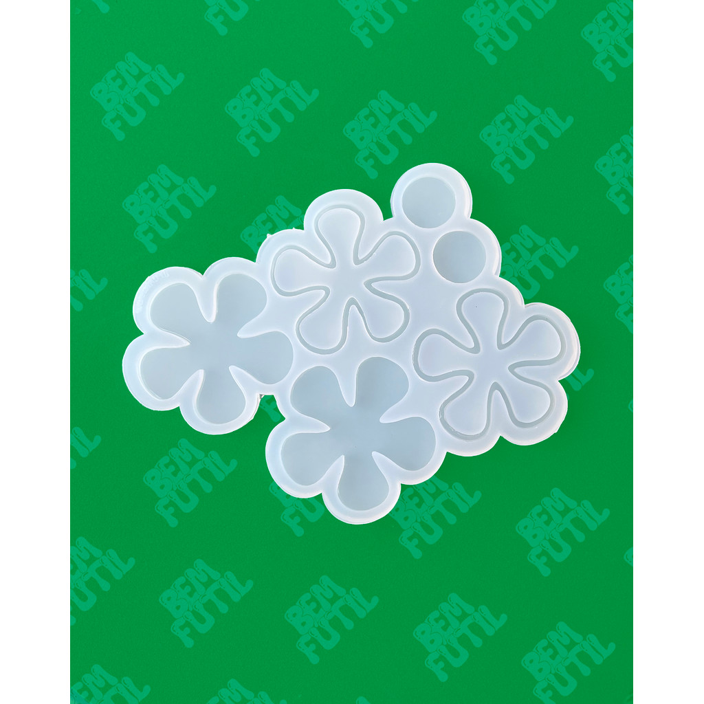 Molde Brinco Flor Fenda Mod 023 - Artesanato e Alimentício - Artigo de Arte
