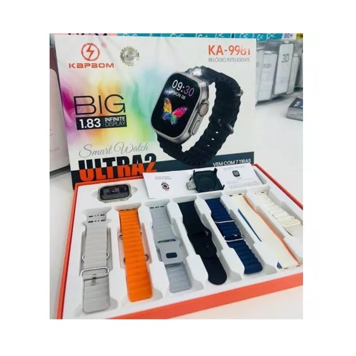 Relógio SmartWatch 49mm com 7 Pulseiras KA-9981