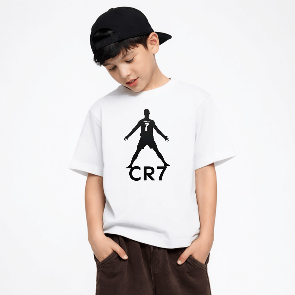 Camiseta Infantil e Juvenil Cr7 Futebol 100% Algodão Premium Criança Personalizada Blusa Camisa Unissex