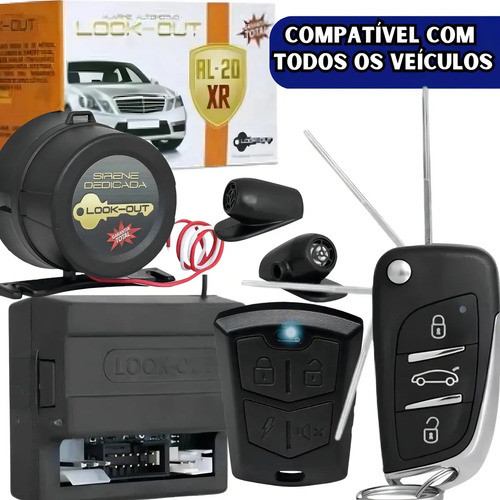 Alarme Automotivo Universal Com chave Canivete Al20 Xr Txc Lookout