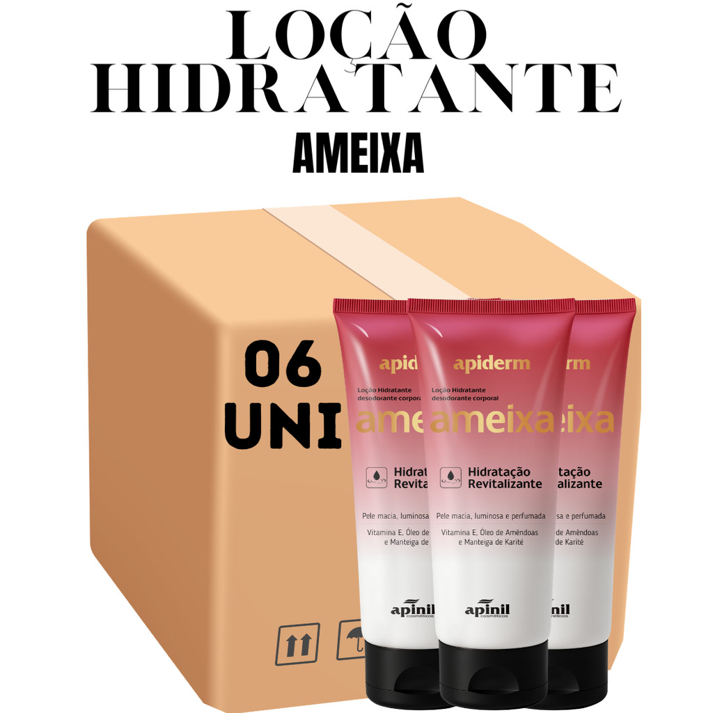 Kit 6 Unidades Loção Hidratante Corporal Apiderm Ameixa 190g - Apinil