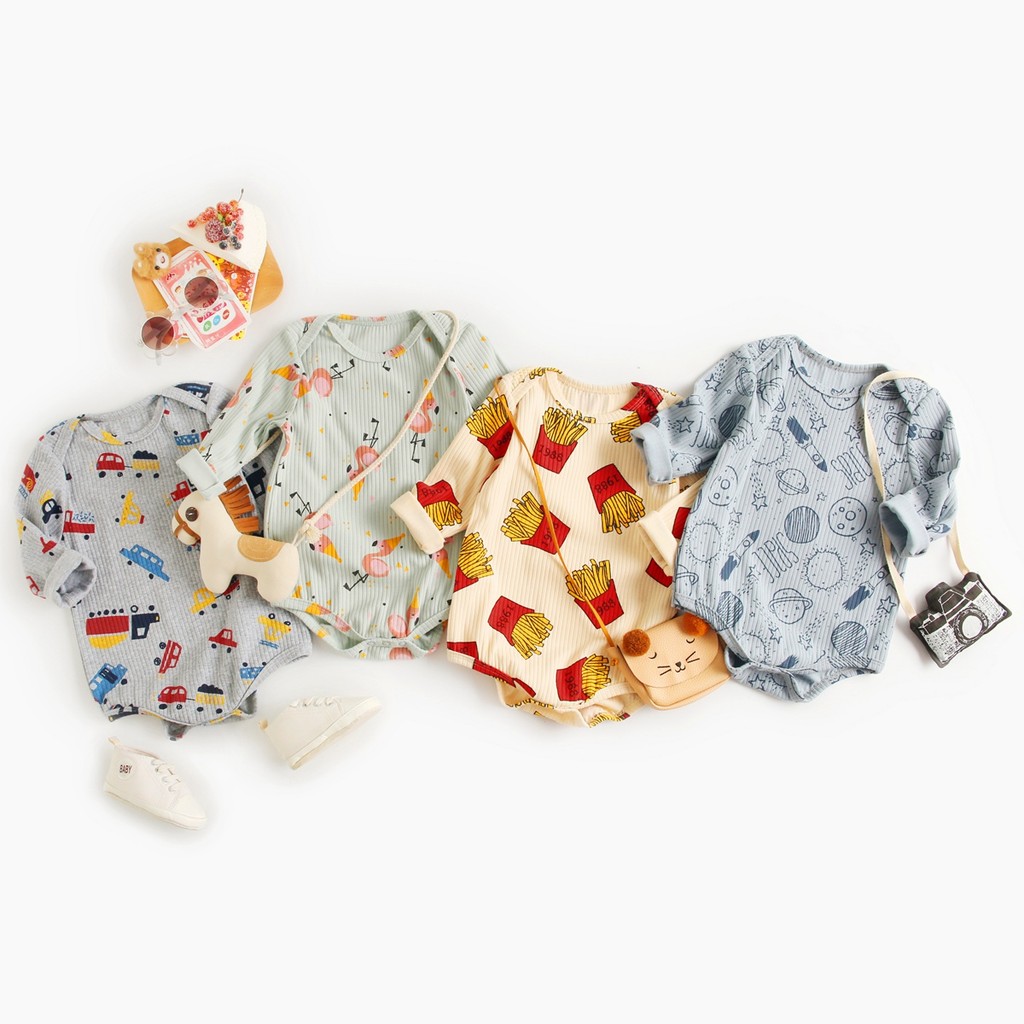 Roupas de bebê roupas de bebê versão coreana macacão roupas de bebê dos desenhos animados macacão recém-nascido primaver