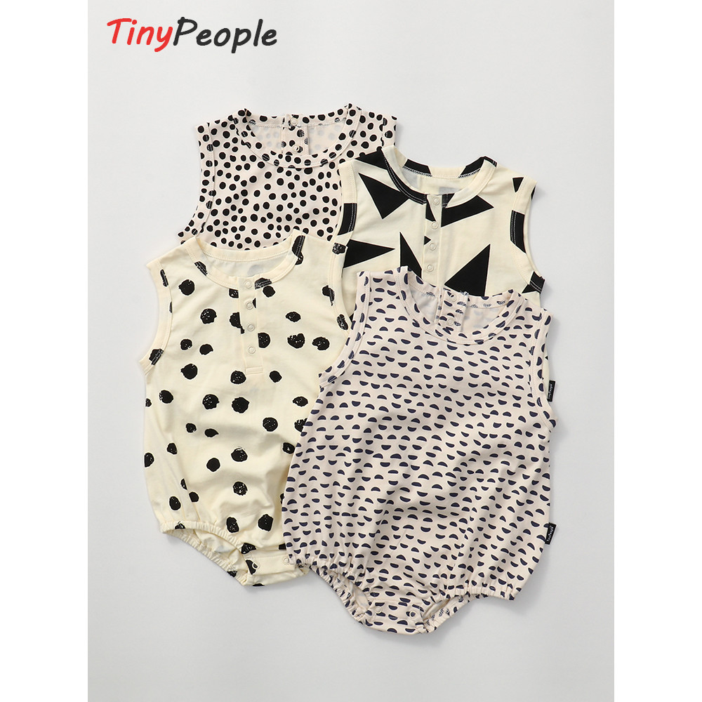 Tinypeople leopardo impressão ins bebê colete triângulo macacão masculino verão bebê puro algodão bebê macacão feminino