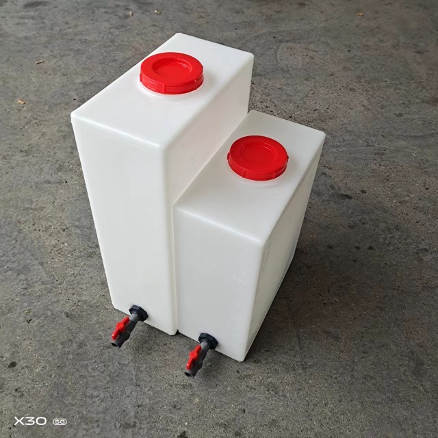 Pe importado Vertical estreito tanque de água de plástico plano balde Industrial recipiente de agitação ao ar livre caix