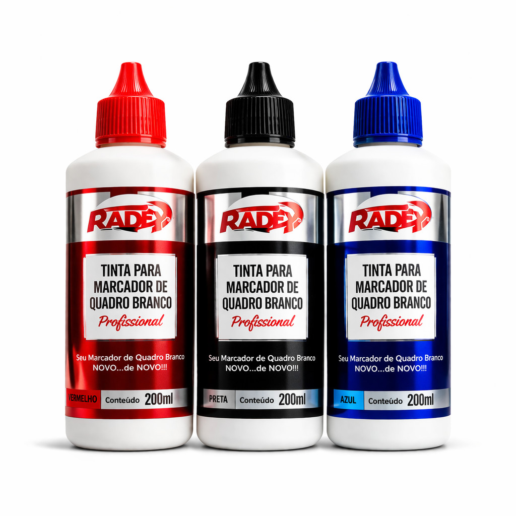 Tinta Recarga para Marcador Quadro Branco Kit 3 Cores