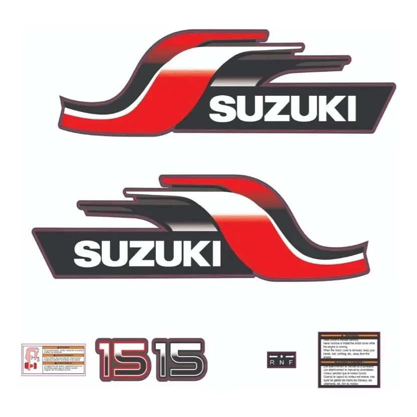Adesivo Capô Motor De Popa Suzuki 15 Hp