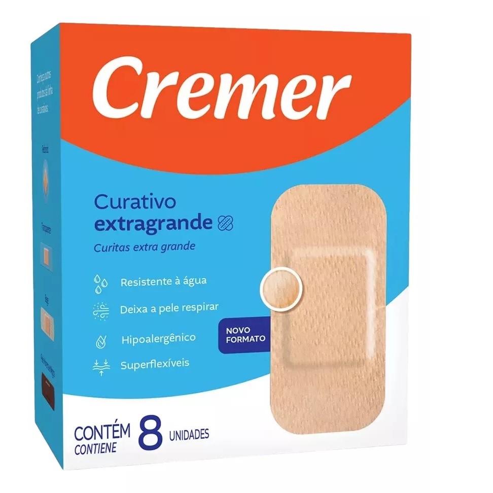 Curativo Transparente Extra Grande Bege C/8 Cremer Kit 2 Un