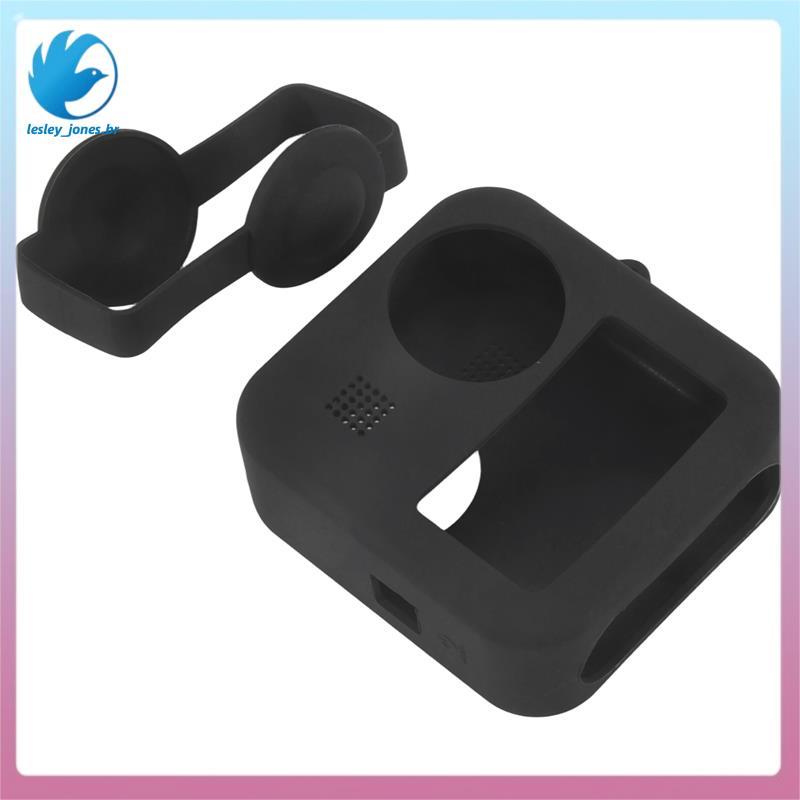 [lesley_jones.br] Capa Protetora De Silicone Para Câmera Esportiva MAX 360 Peças De Lente De Cúpula Profissional (Preta)