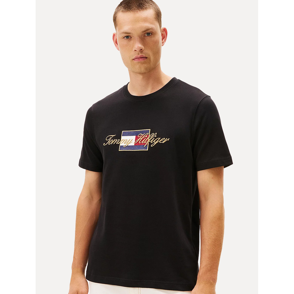 Camiseta Tommy Hilfiger Original Masculina Icon Gold Preto