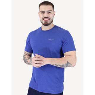 Camiseta Tommy Jeans Masculina Slim Linear Chest Azul Royal em Oferta na Shopee