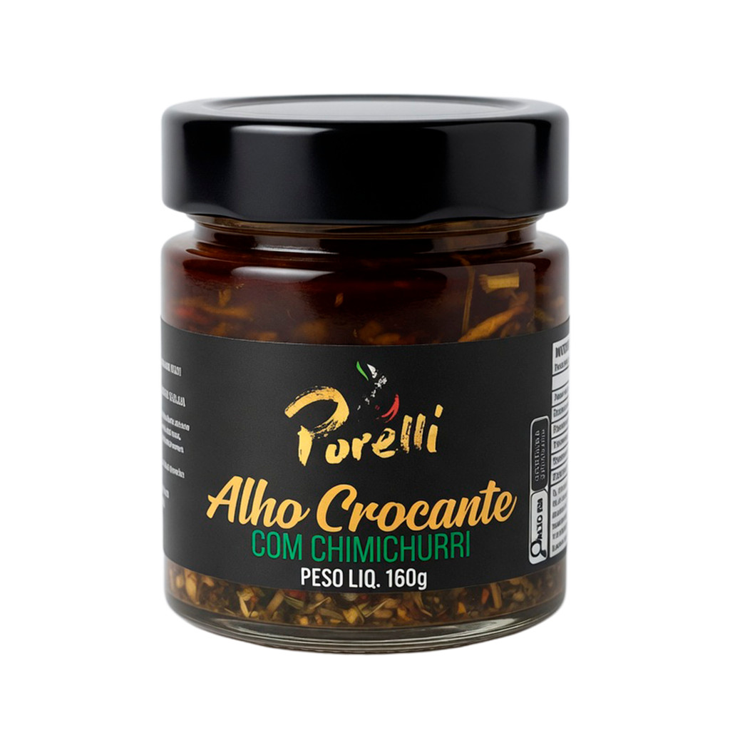Molho Alho Crocante Chimichurri 160g Tempero Carnes Massas Pizza Churrasco Premium Gourmet