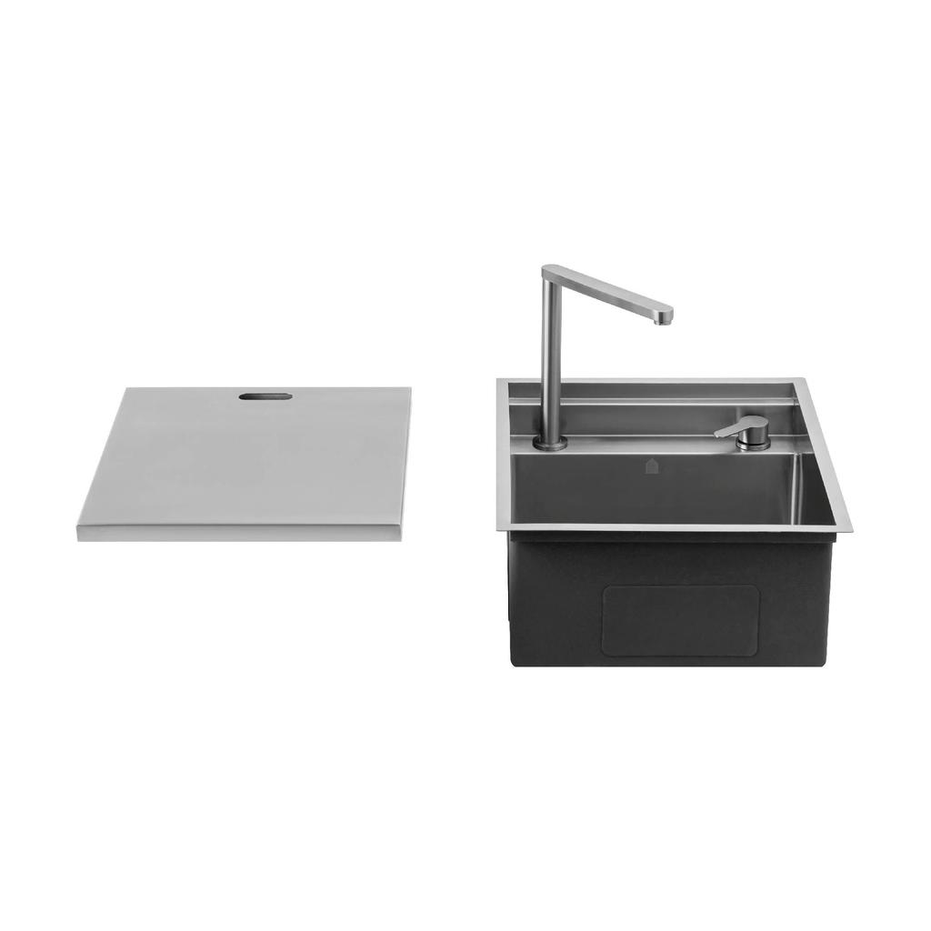 Cuba Gourmet para Cozinha com Acessórios Workstation Parakanã Pingoo - Prata