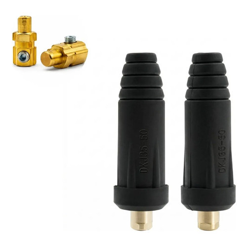 Kit 2 Conector Macho 13mm Cabo De Solda Inversora De Solda MIG TIG PLASMA