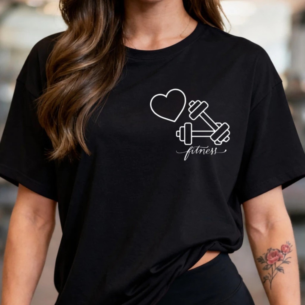 Camiseta Fitness Masculina/Unissex 100% Algodão Estampa Academia Premium Confortável Treino Academia halteres fofo