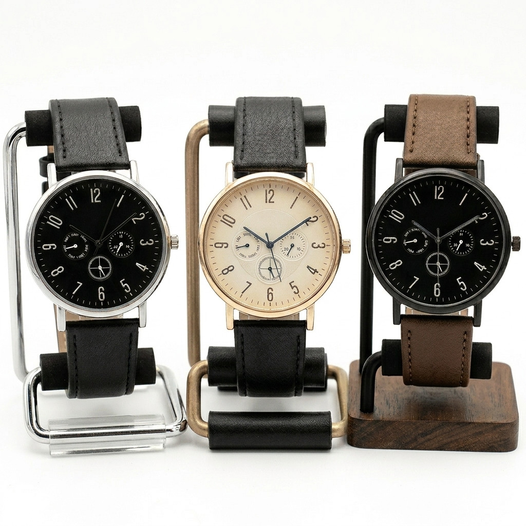 Relógio Masculino Premium Analógico Luxo – Pulseira Tipo Couro Casual e Social – Modelo Exclusivo Minimalista