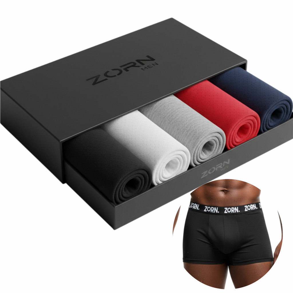 Kit 05 Cuecas Boxer DryFit Respirável Anti-Odor Masculina em Oferta na Shopee