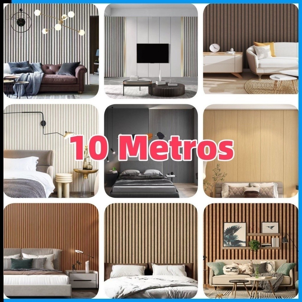 Papel de Parede Autoadesivo Madeira 10 Metros 3D Sala/Quarto 10m x 45cm em Oferta na Shopee
