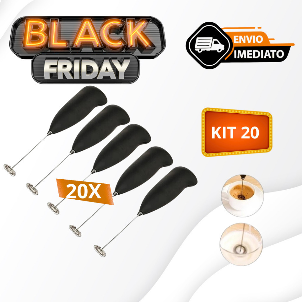 Kit 20 Mini Misturador Batedor elétrico Para Clara e Ovos Leite e café