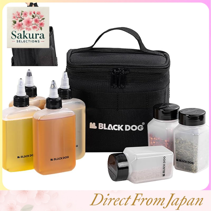Blackdog Spice Box 7pcs Bottle Set, Capacity 100ml/120ml, with Divider Bag, Multifunctional Oil/Vinegar/Chili Oil/Salt/Sugar/Pepper/Star Anise, 600D Oxford Tear-Resistant, Camping BBQ Outdoor Seasoning Pot Storage Bag, Solo Camping Cooking Utensil Storage
