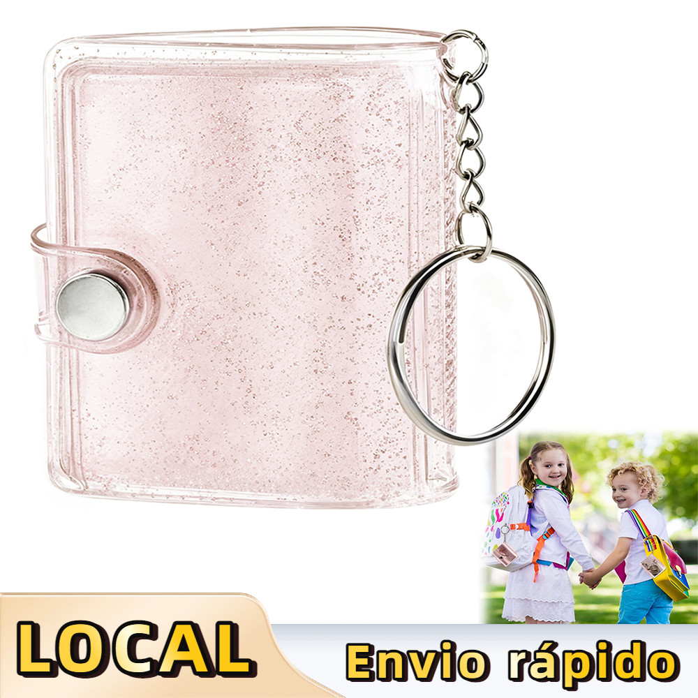 Porta-Fotos Miniatura para Chaveiro, 4.8x6.2 cm, Rosa, Com Fecho Seguro, para Lembranças Diárias