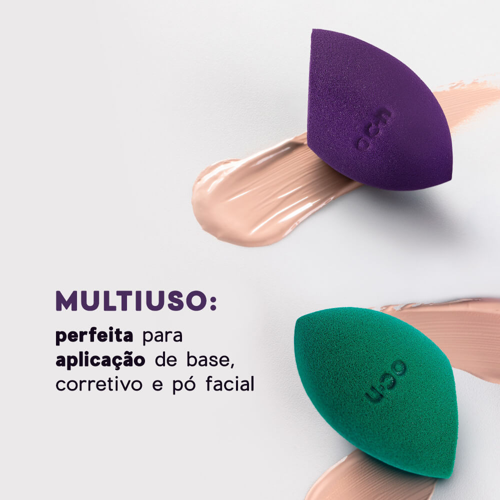 Detalhes do Esponja de Maquiagem - Flat Blend Verde Océane Purple