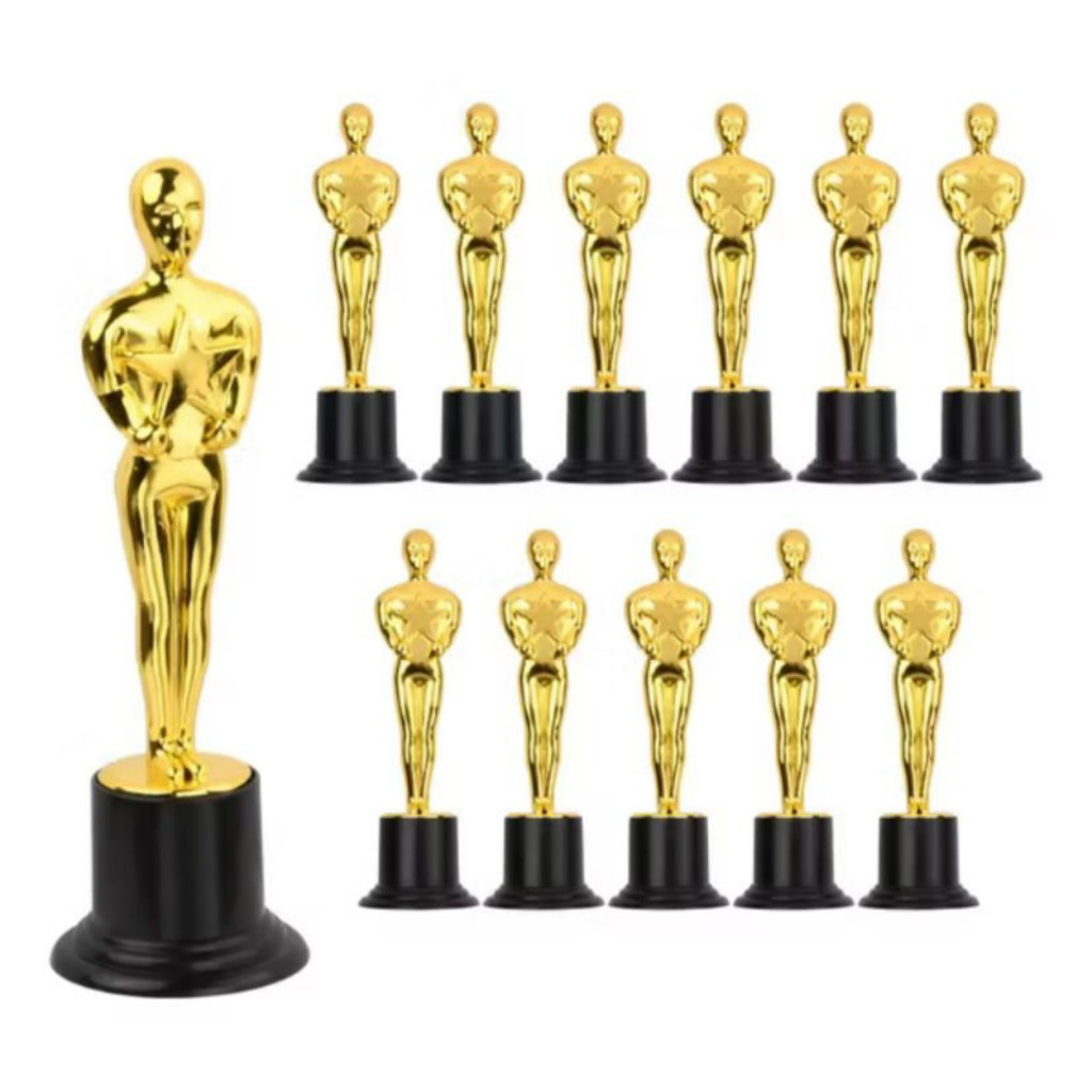 Kit 5 lembrancinha Troféu Oscar Estatueta Dourada Hollywood  Decoração Premiação