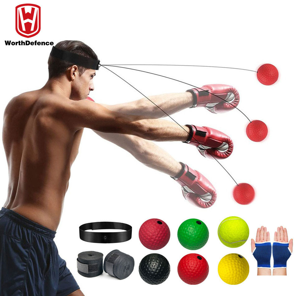 Worthdefência Chute Boxe Reflex Bola Cabeça Banda Luta Velocidade Treinamento Soco Bolas Muay Tai Mma Equipamentos Exerc