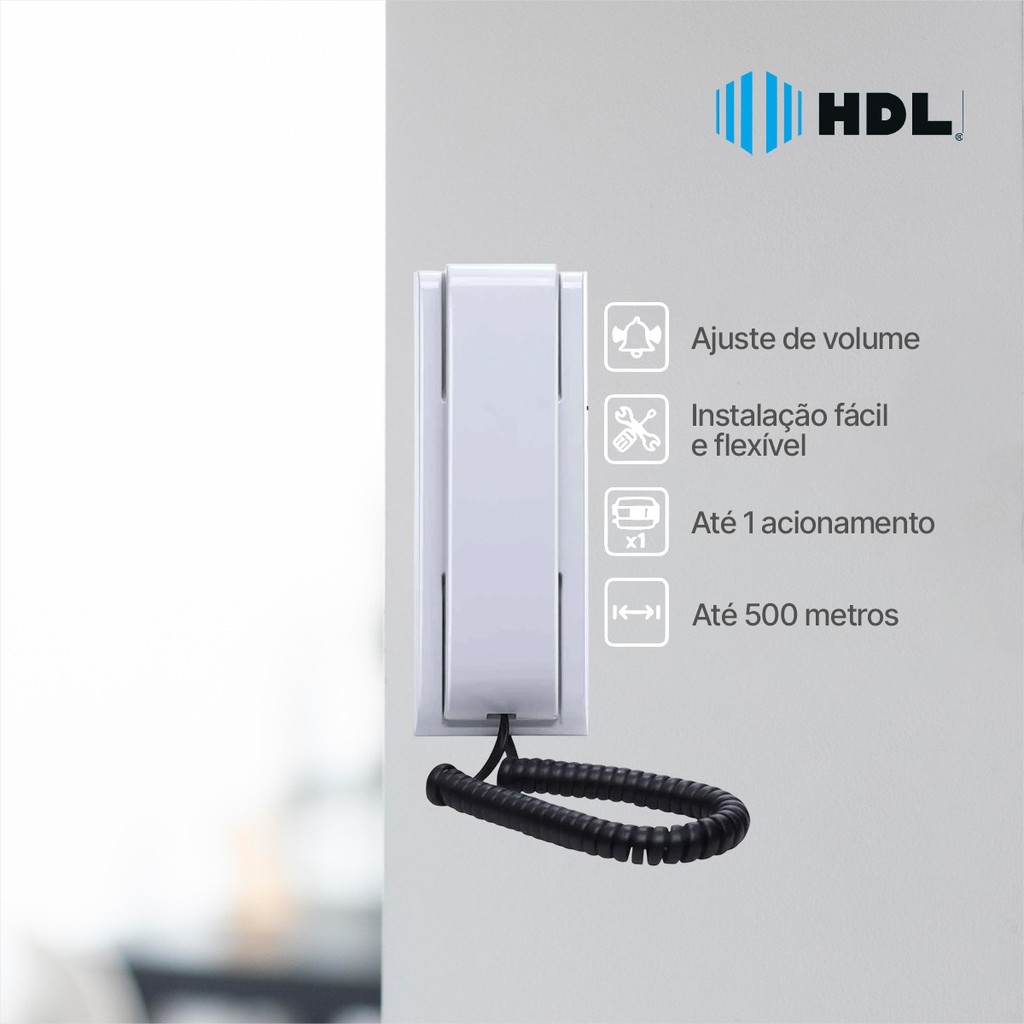 Kit Interfone Porteiro Eletrônico Residencial 500m Bivolt HDL · foto 2