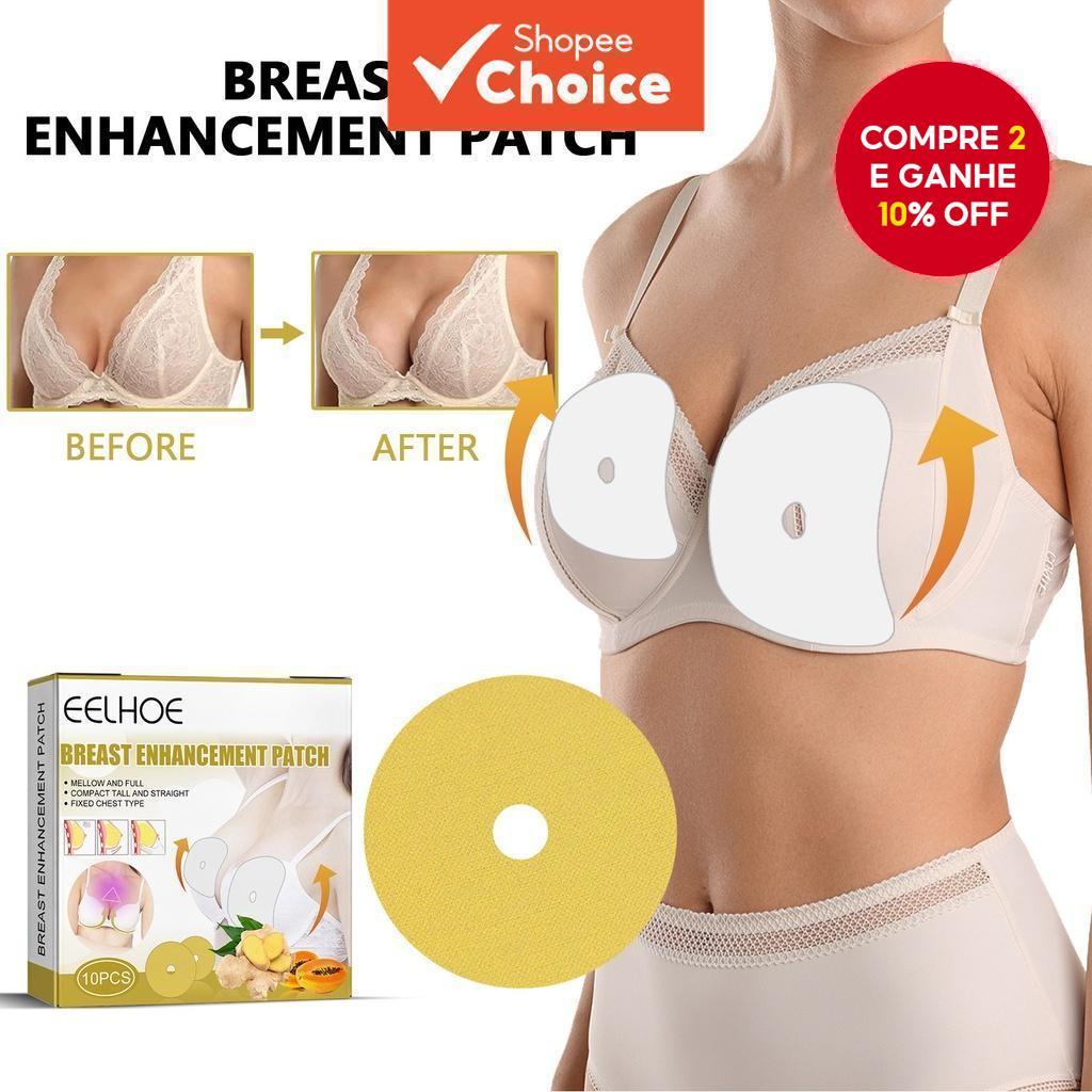 Adesivos de Aumento de Seios de Gengibre - 10 unidades para cuidar e firmar os seios, promovendo hormônios femininos.