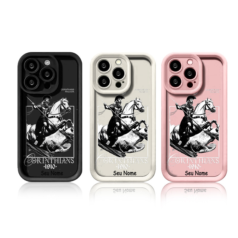 Capinha personalizada corinthians sao jorge para iPhone xr 11 12 13 14 15 16 17 pro max 14 16 plus capa silicone