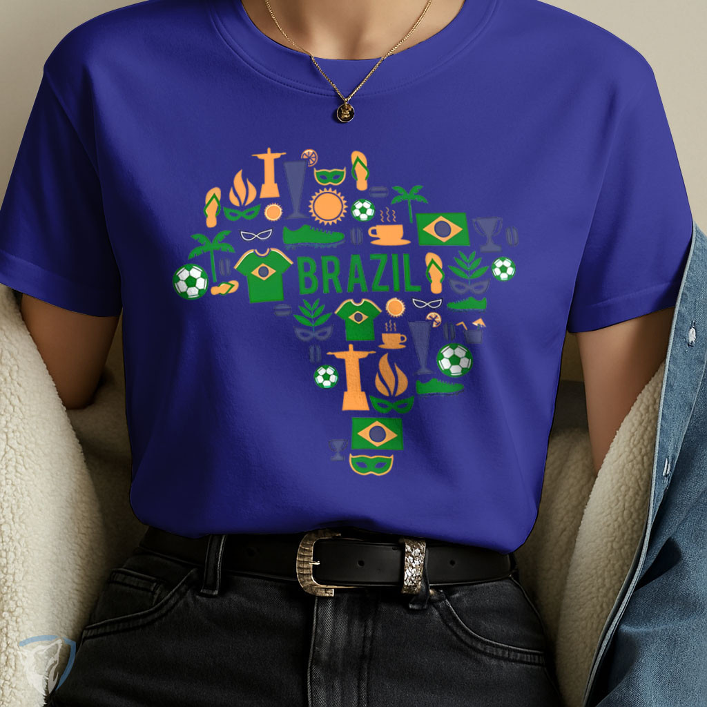 Camiseta Unissex Mapa do Brasil Estampada – Cultura Futebol Estilo Casual REF 1666